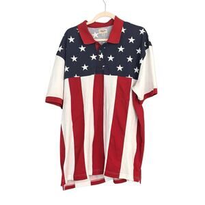 Cabelas American Legacy Patriotic Men’s Polo Shirt Stars & Stripes Golf Sporty